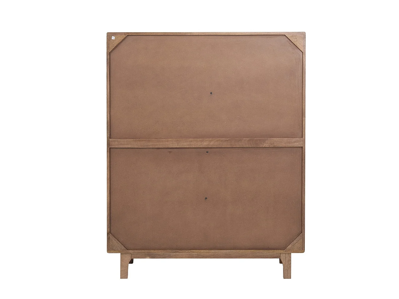 Buffet haut en bois de manguier couleur naturelle, 2 portes et pieds en bois