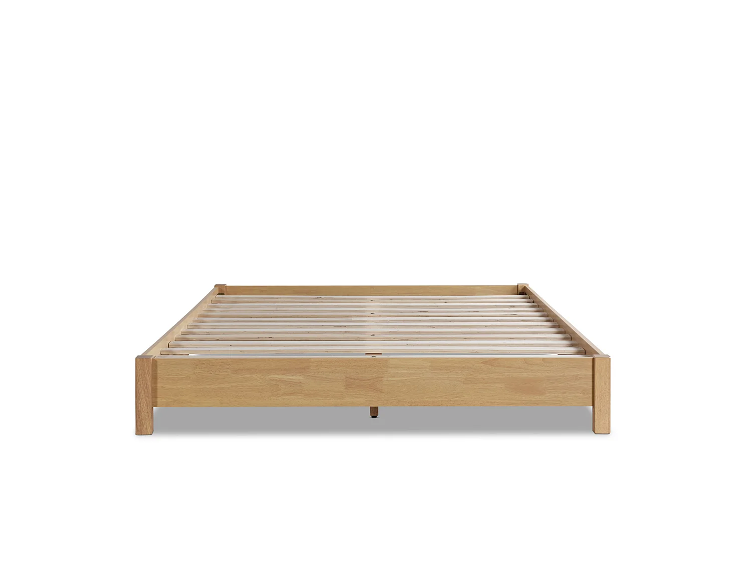 Oak Finish Bedframe - 135 x 190 cm Bedframe in Beige