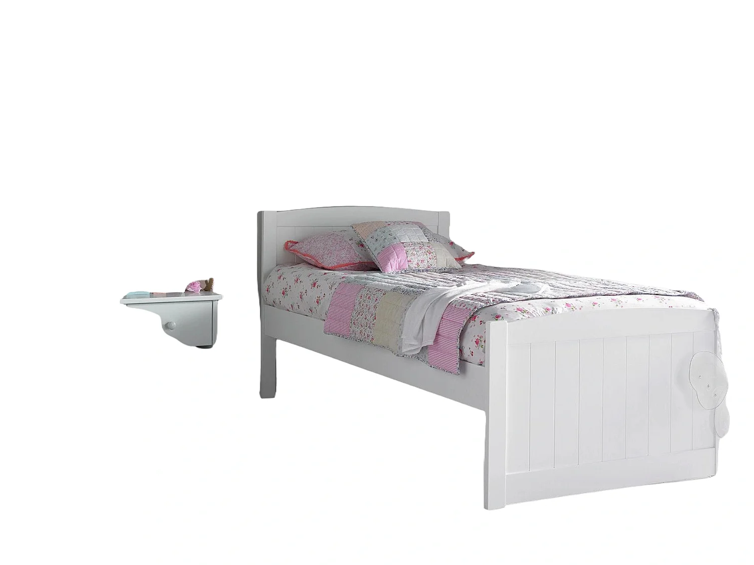 Solo Painted Wood Bedframe - 90 x 190 cm Bedframe in White
