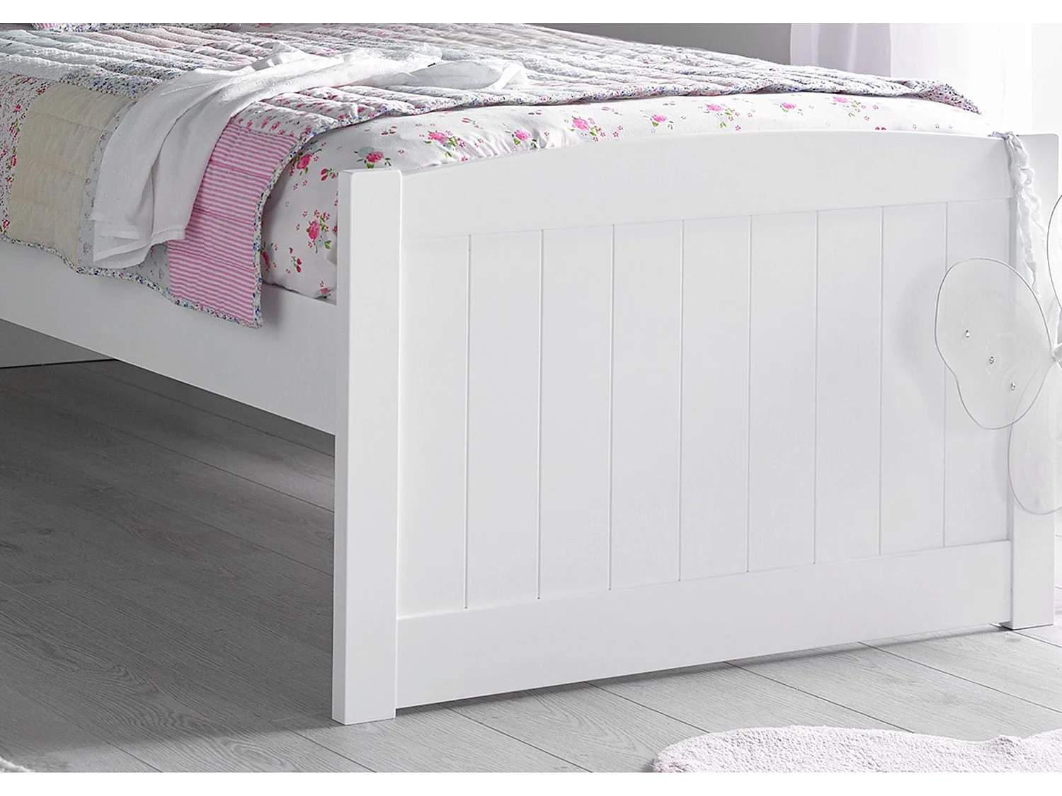Solo Painted Wood Bedframe - 90 x 190 cm Bedframe in White