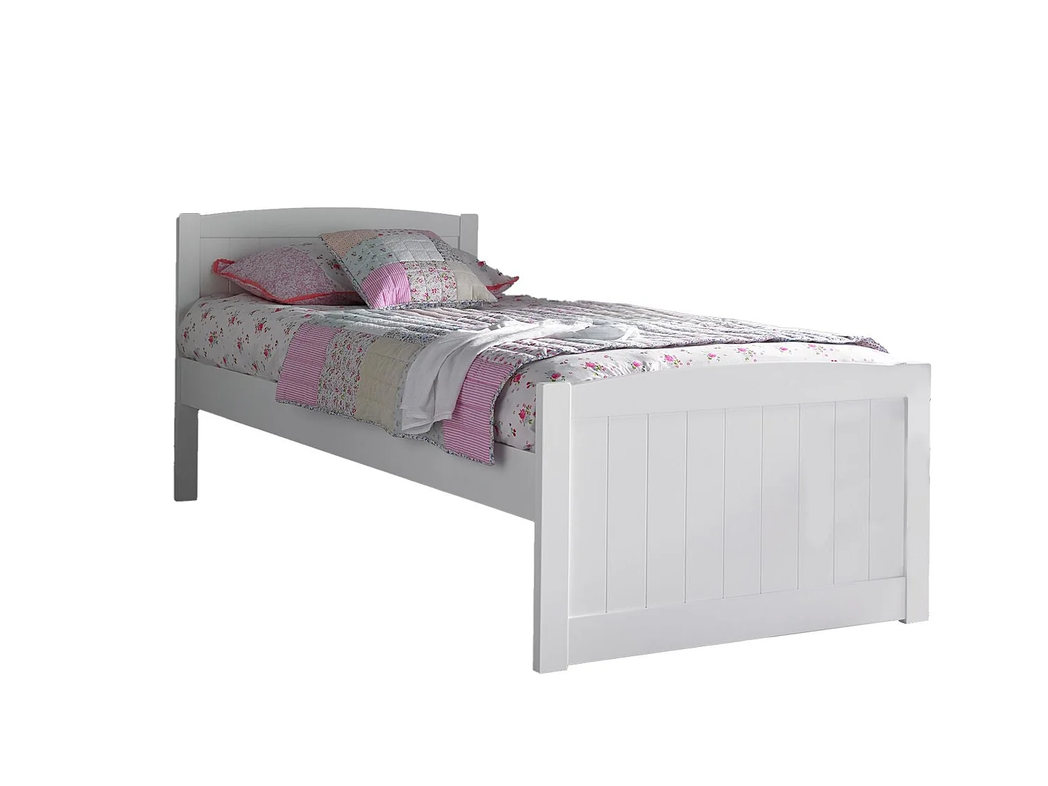 Solo Painted Wood Bedframe - 90 x 190 cm Bedframe in White