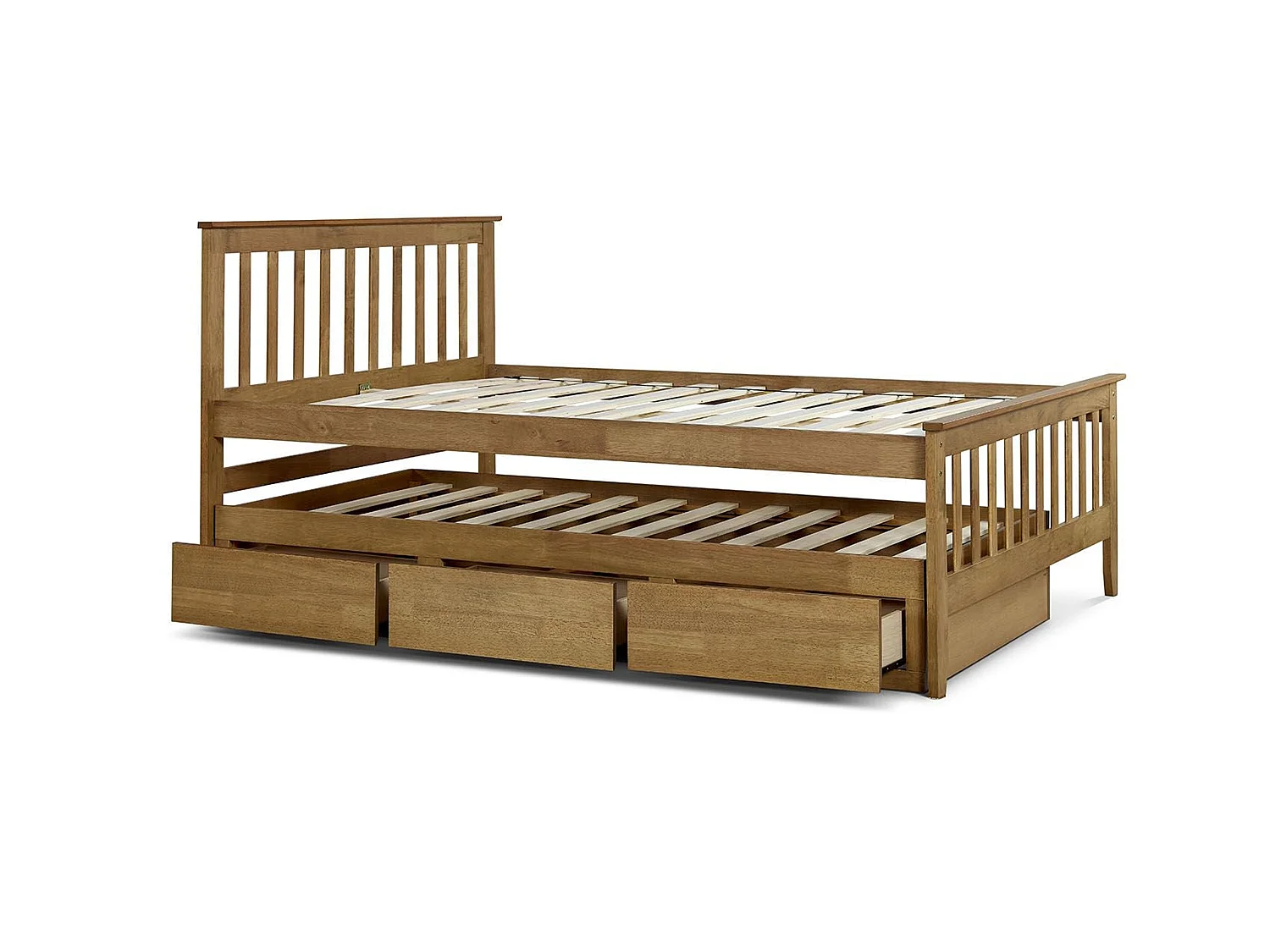 Oak Bedframe - 135 x 190 cm Bedframe in Beige