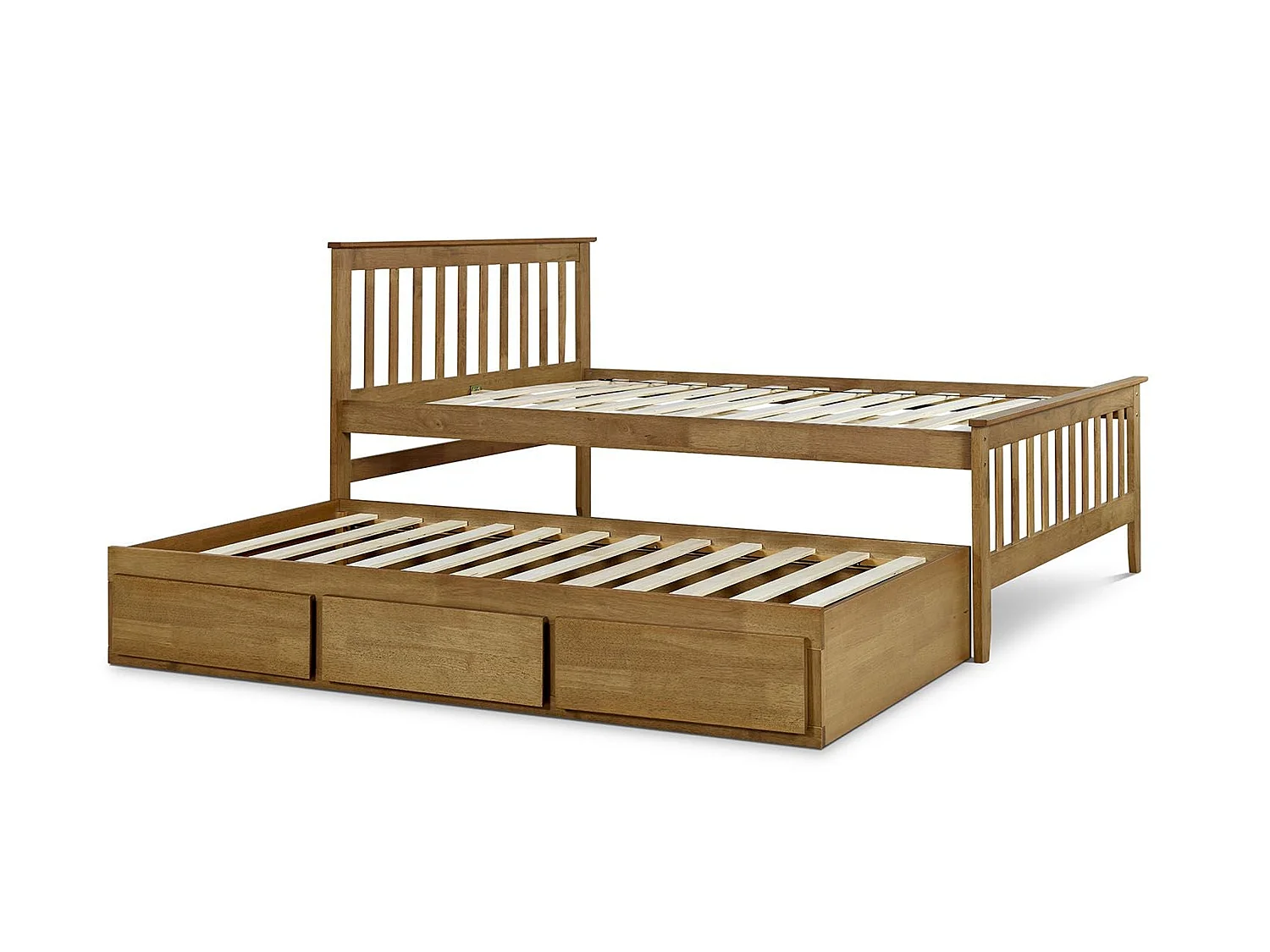 Oak Bedframe - 135 x 190 cm Bedframe in Beige