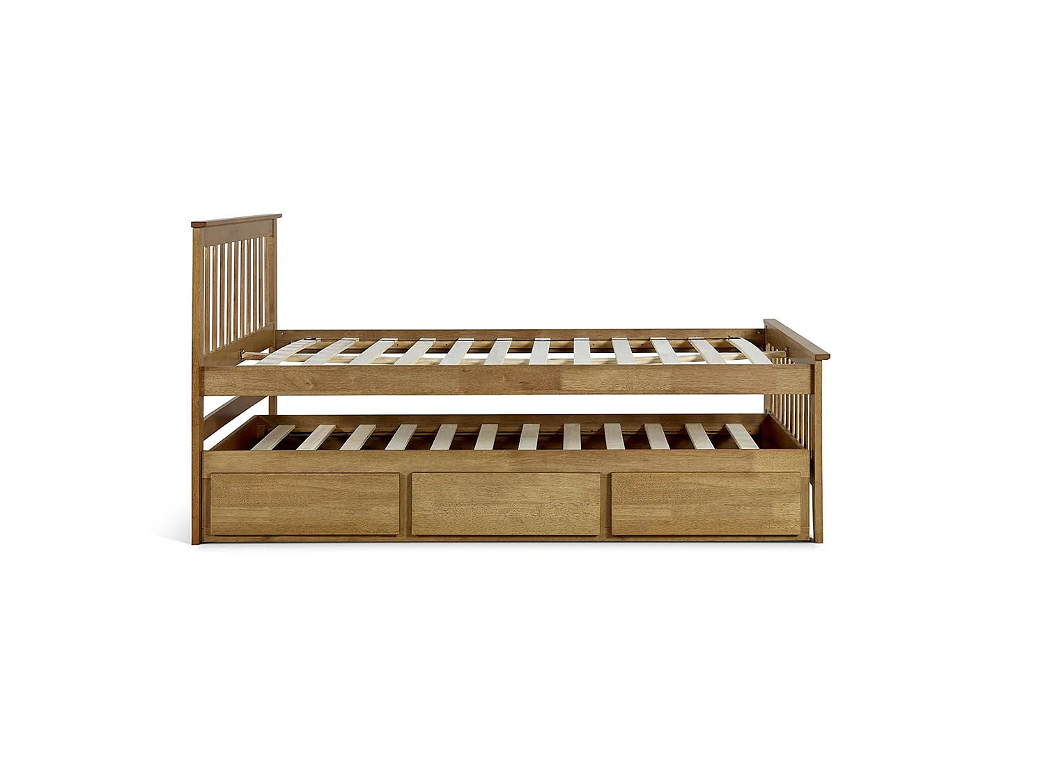 Oak Bedframe - 135 x 190 cm Bedframe in Beige
