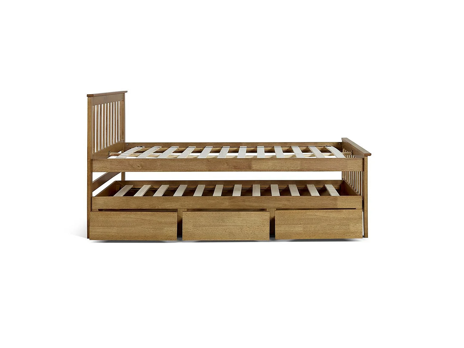 Oak Bedframe - 135 x 190 cm Bedframe in Beige