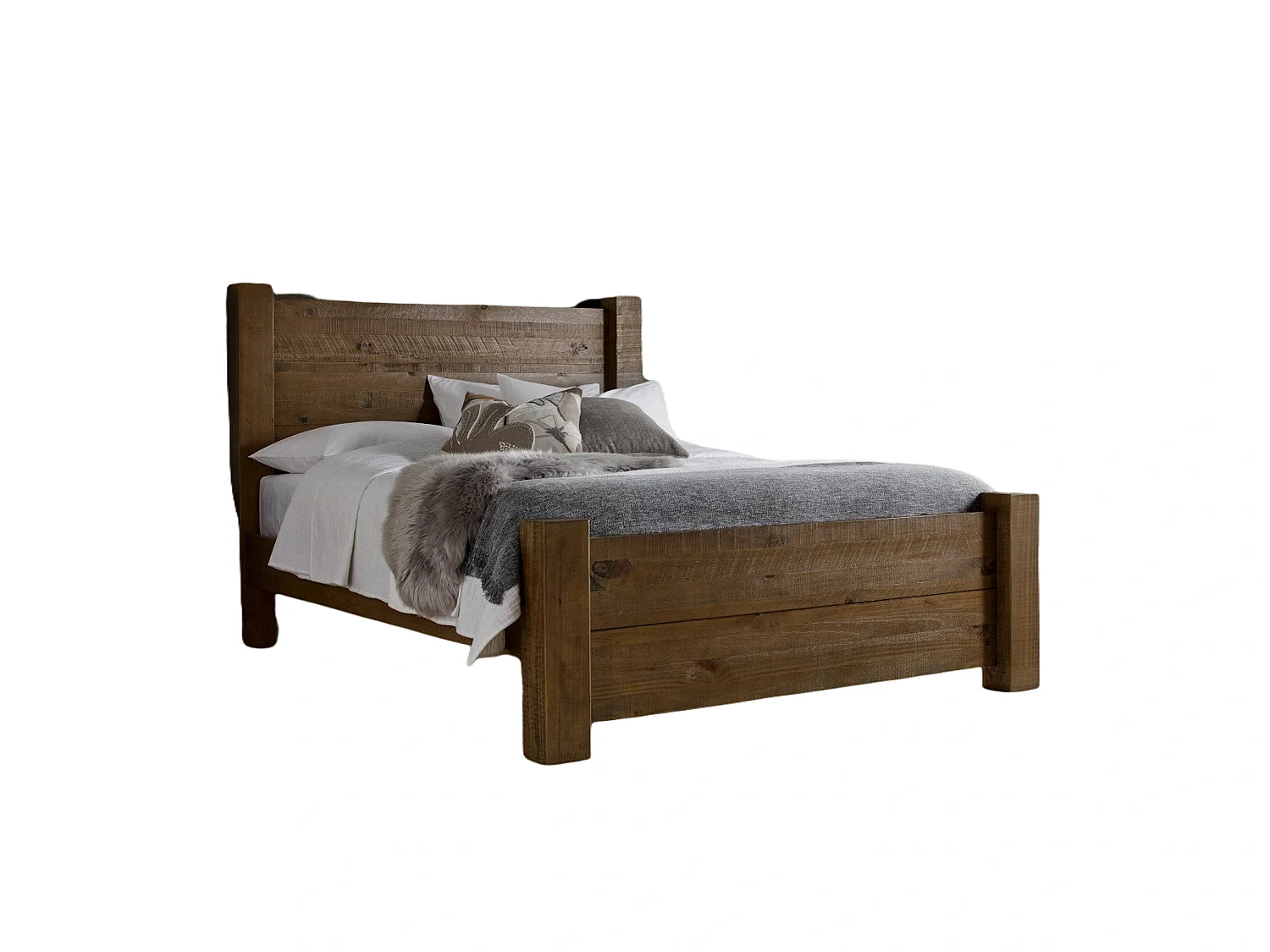 Oak Bedframe - 150 x 200 cm Bedframe in Beige