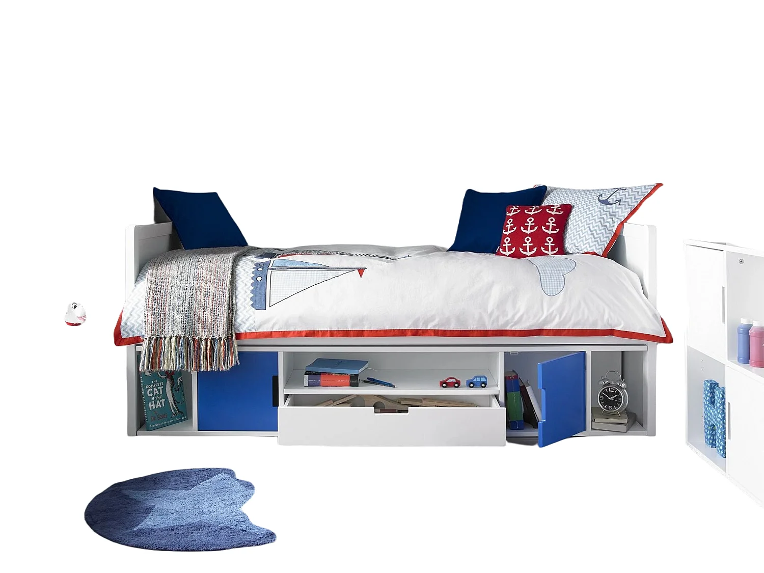 Painted Wood Cabin bed - 75 x 190 cm Cabin Bed in White
