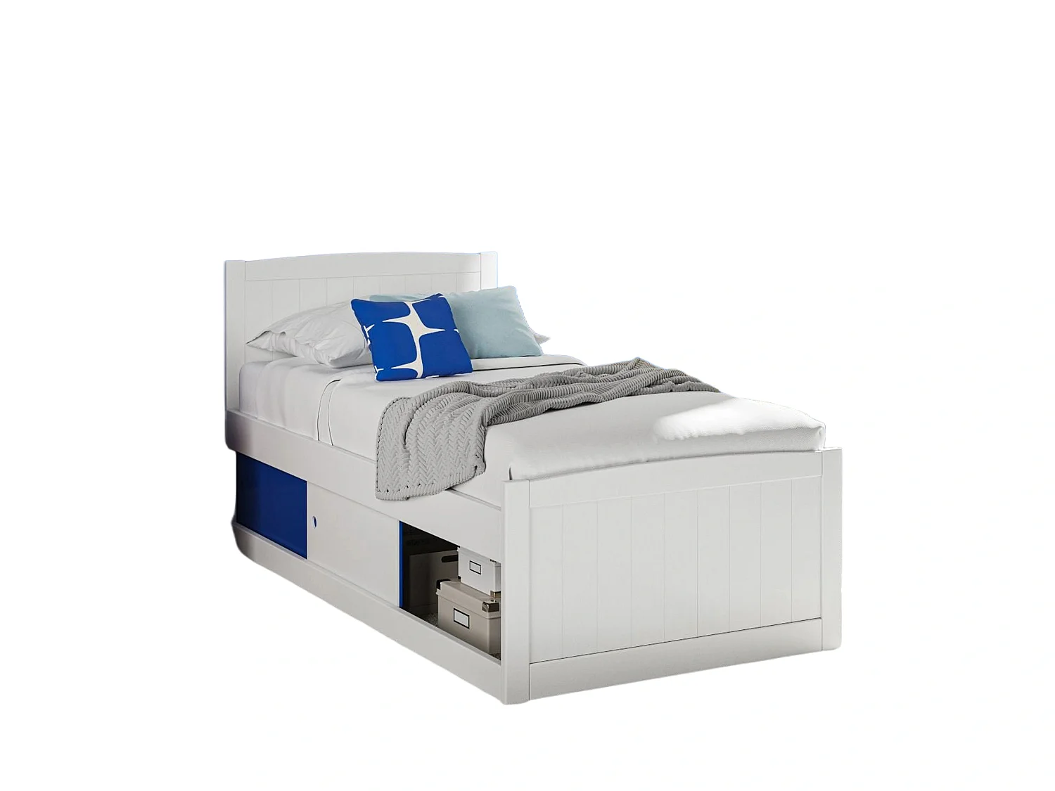 Painted Wood Bedframe - 90 x 190 cm Bedframe in Black