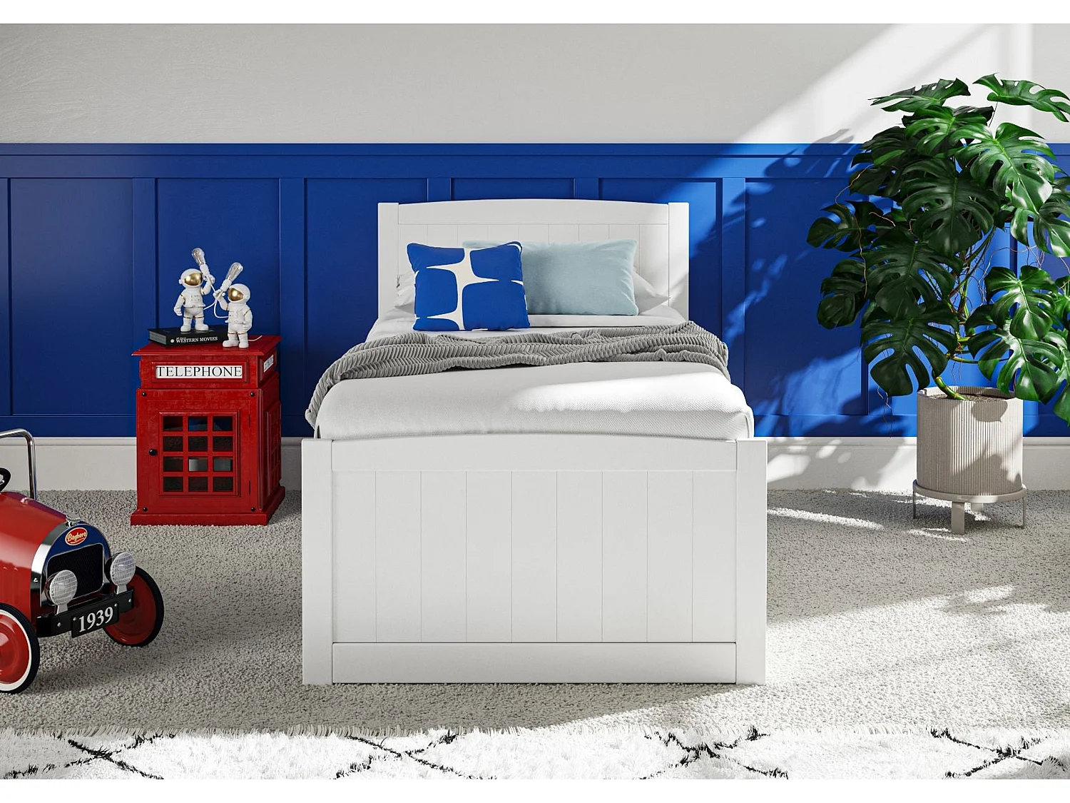 Painted Wood Bedframe - 90 x 190 cm Bedframe in Black