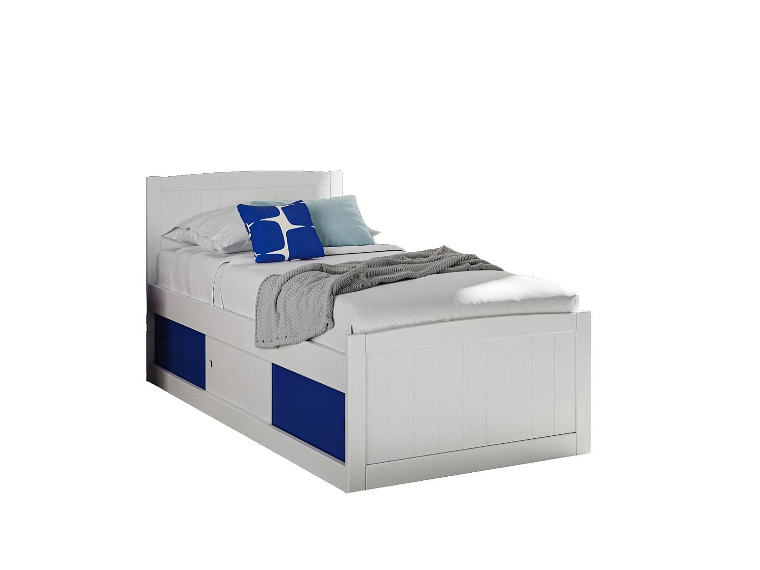 Painted Wood Bedframe - 90 x 190 cm Bedframe in Black