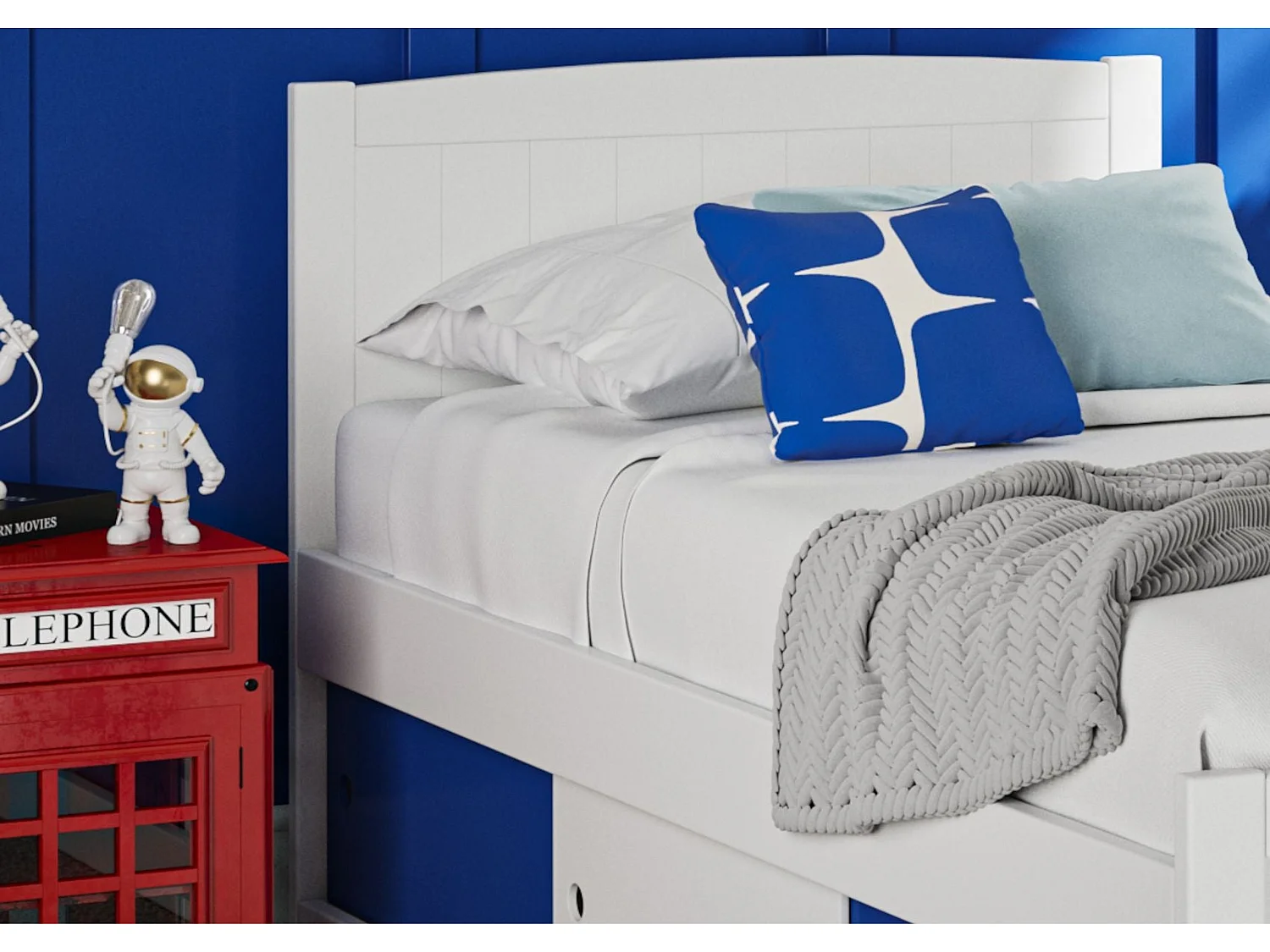 Painted Wood Bedframe - 90 x 190 cm Bedframe in Black