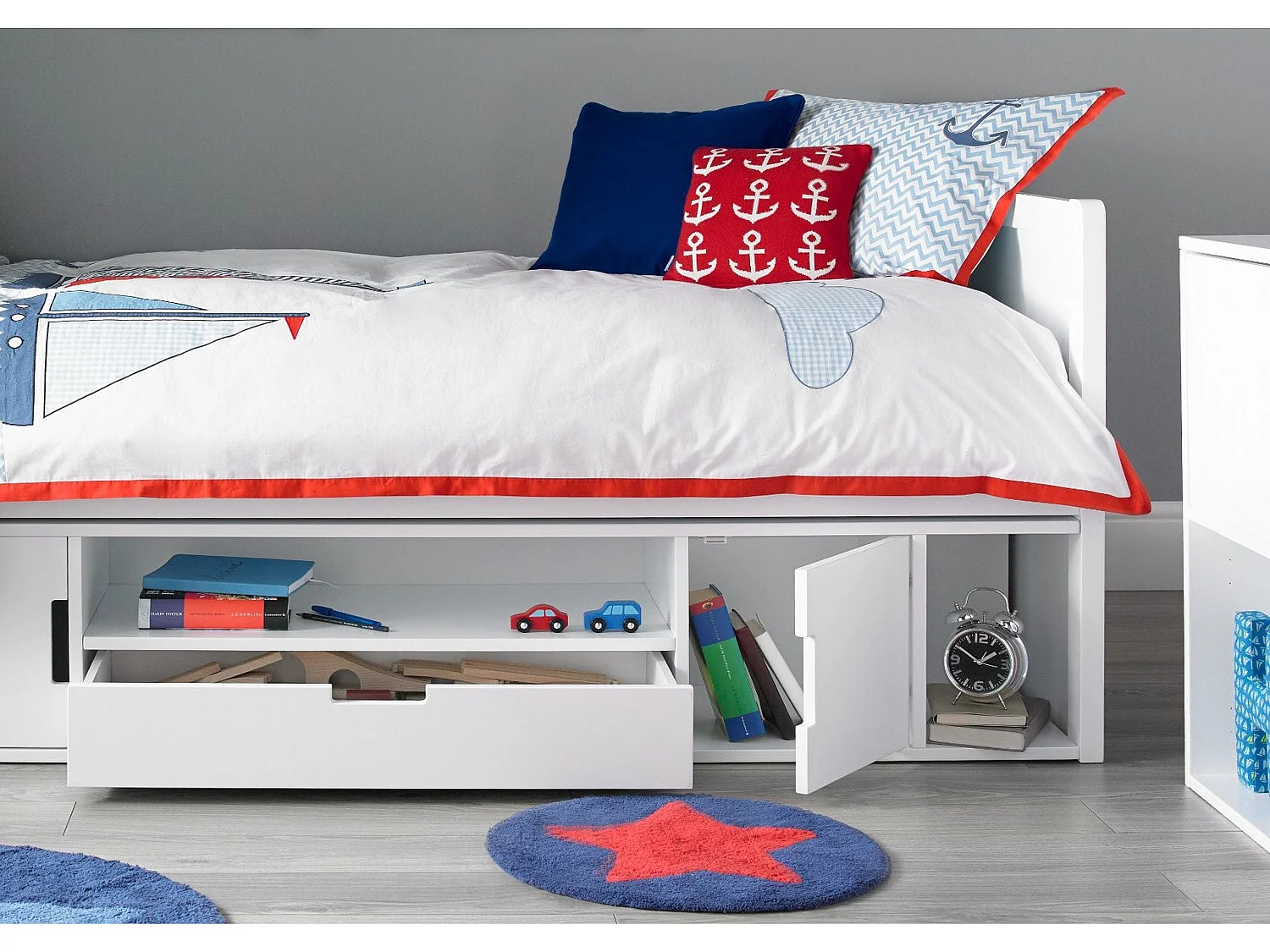 Painted Wood Cabin bed - 90 x 190 cm Cabin Bed in White