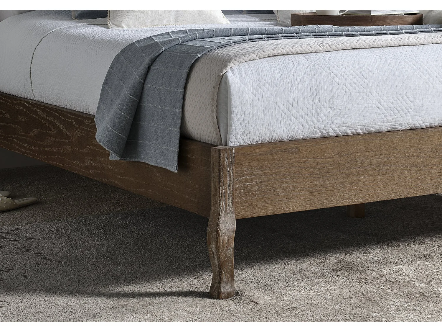 Winged Upholstered Bedframe - 135 x 190 cm Bedframe in Brown