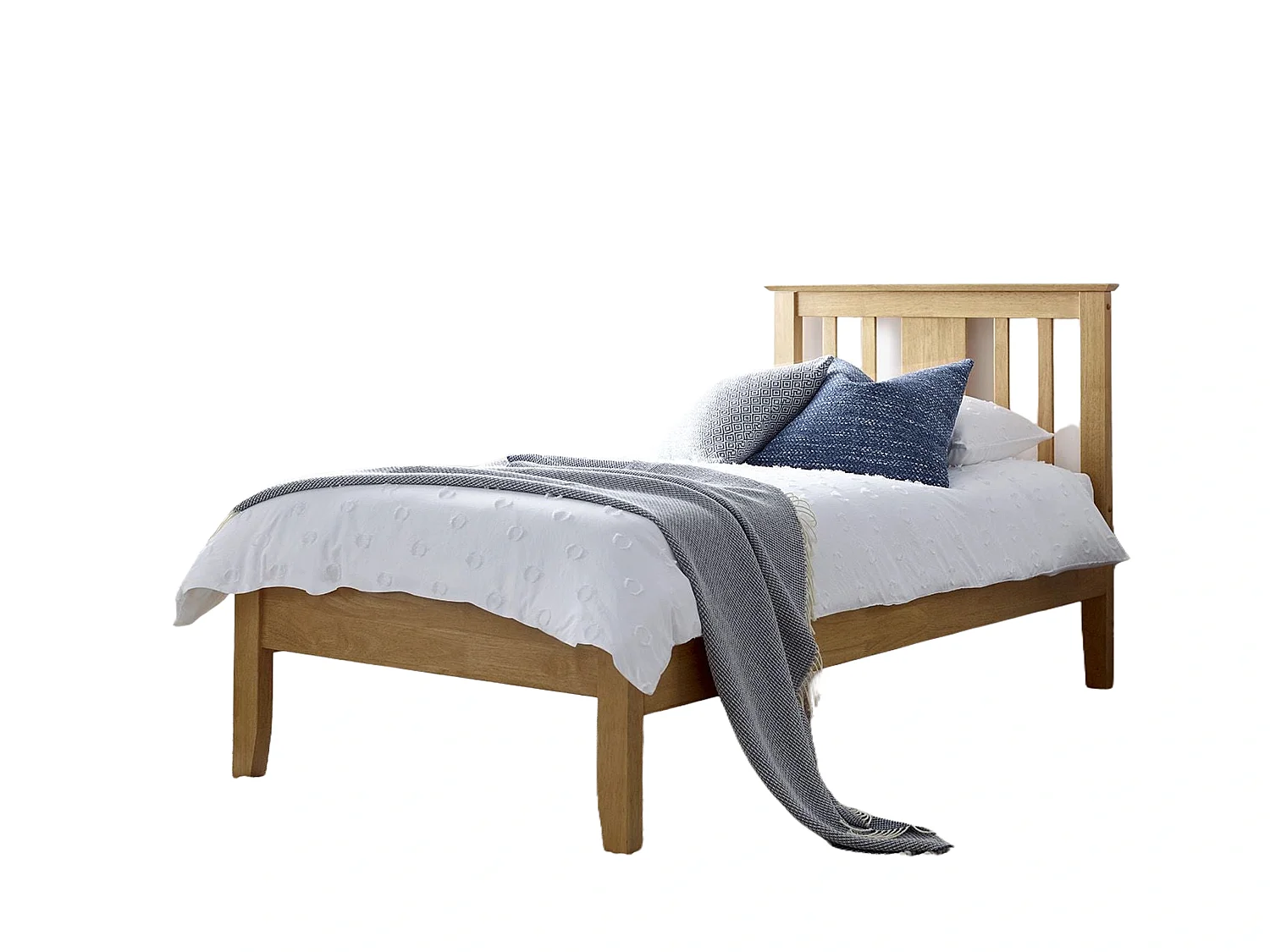 Oak Bedframe - 90 x 190 cm Bedframe in Beige