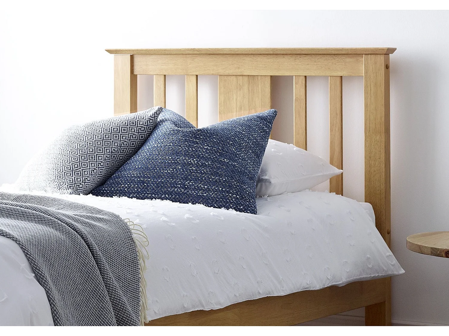 Oak Bedframe - 90 x 190 cm Bedframe in Beige