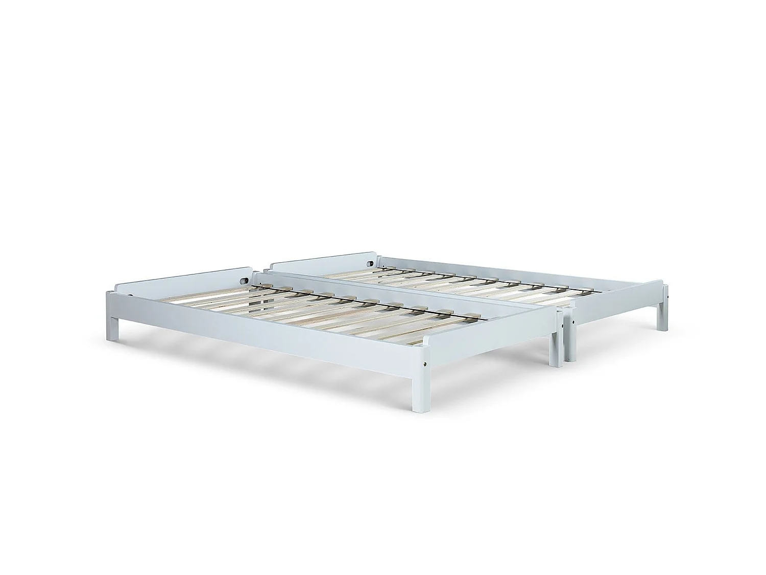 Painted Wood Bedframe - 90 x 190 cm Bedframe in White