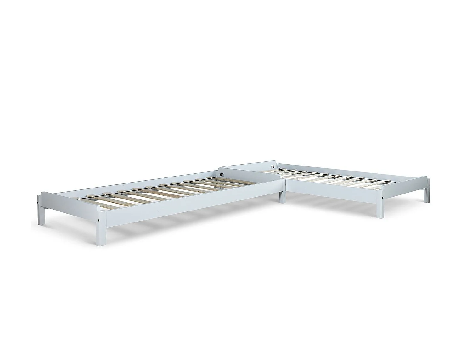 Painted Wood Bedframe - 90 x 190 cm Bedframe in White