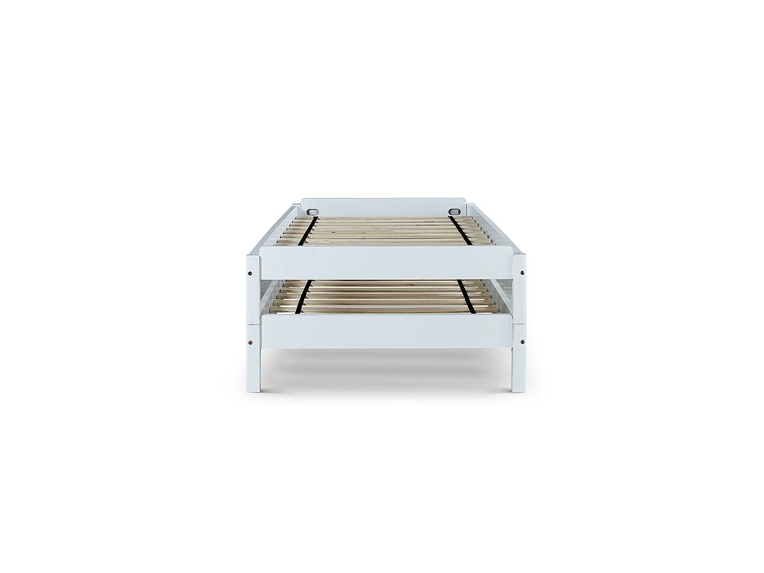 Painted Wood Bedframe - 90 x 190 cm Bedframe in White