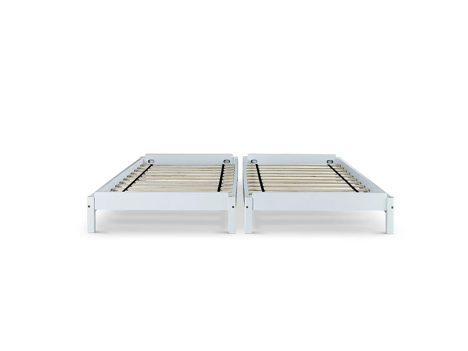 Painted Wood Bedframe - 90 x 190 cm Bedframe in White