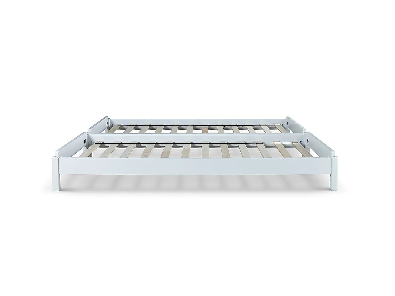 Painted Wood Bedframe - 90 x 190 cm Bedframe in White