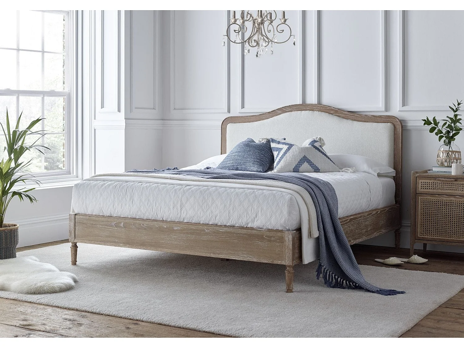 Upholstered Bedframe - 180 x 200 cm Bedframe in Grey