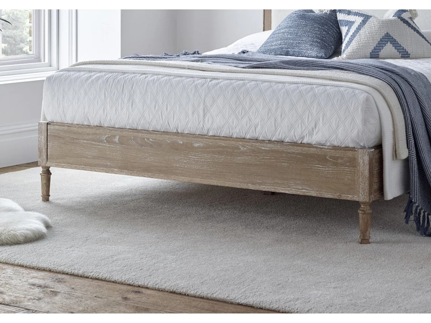 Upholstered Bedframe - 180 x 200 cm Bedframe in Grey