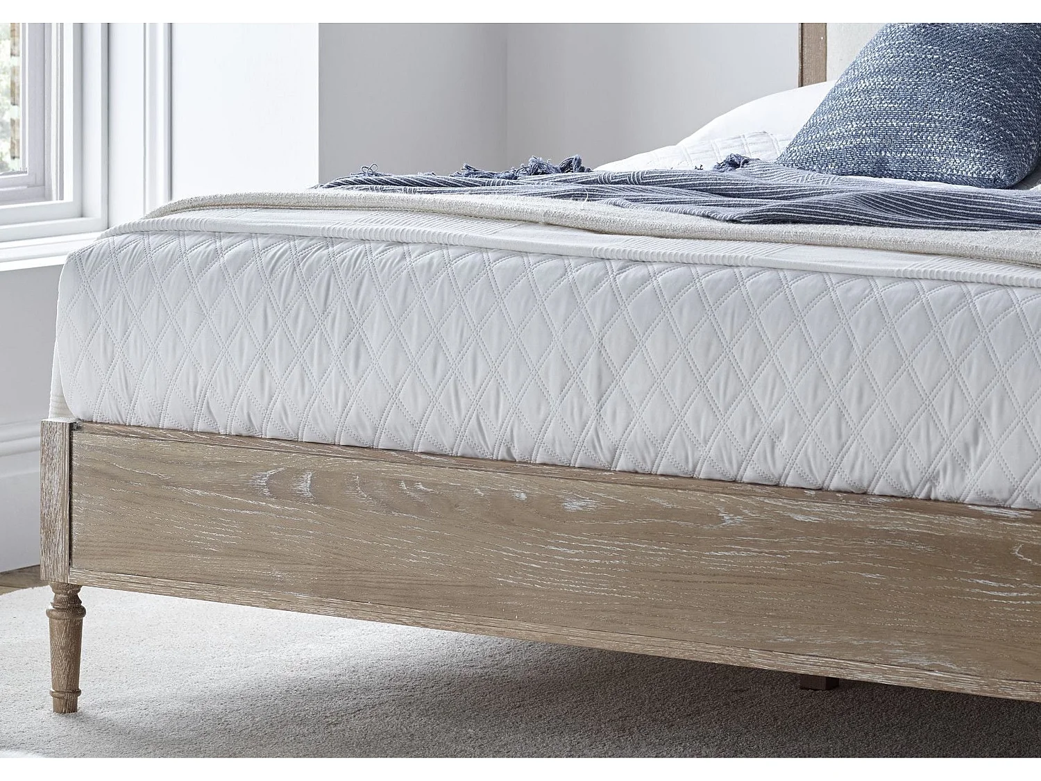 Upholstered Bedframe - 180 x 200 cm Bedframe in Grey