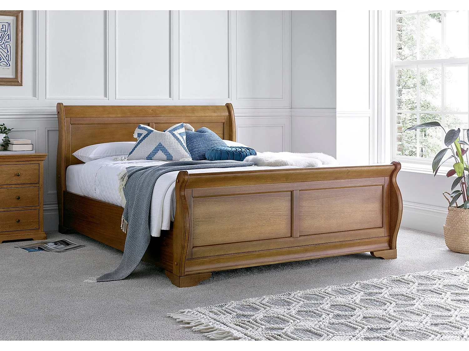 Oak Bedframe - 180 x 200 cm Bedframe in Beige