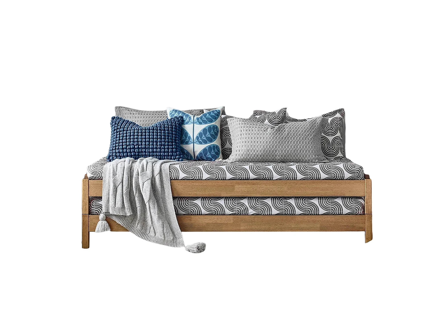 Oak Bedframe - 90 x 190 cm Bedframe in Beige