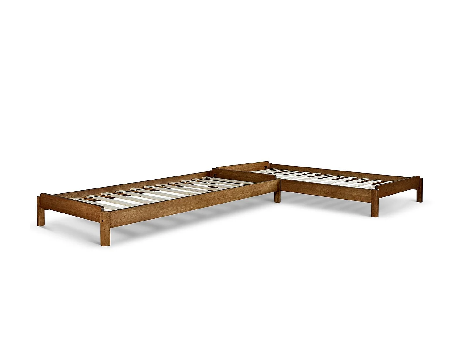 Oak Bedframe - 90 x 190 cm Bedframe in Beige