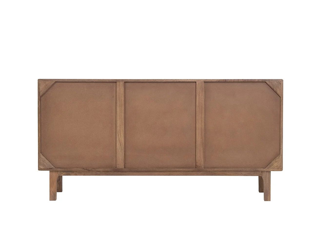 Buffet en bois de manguier couleur naturelle, 3 portes et pieds en bois