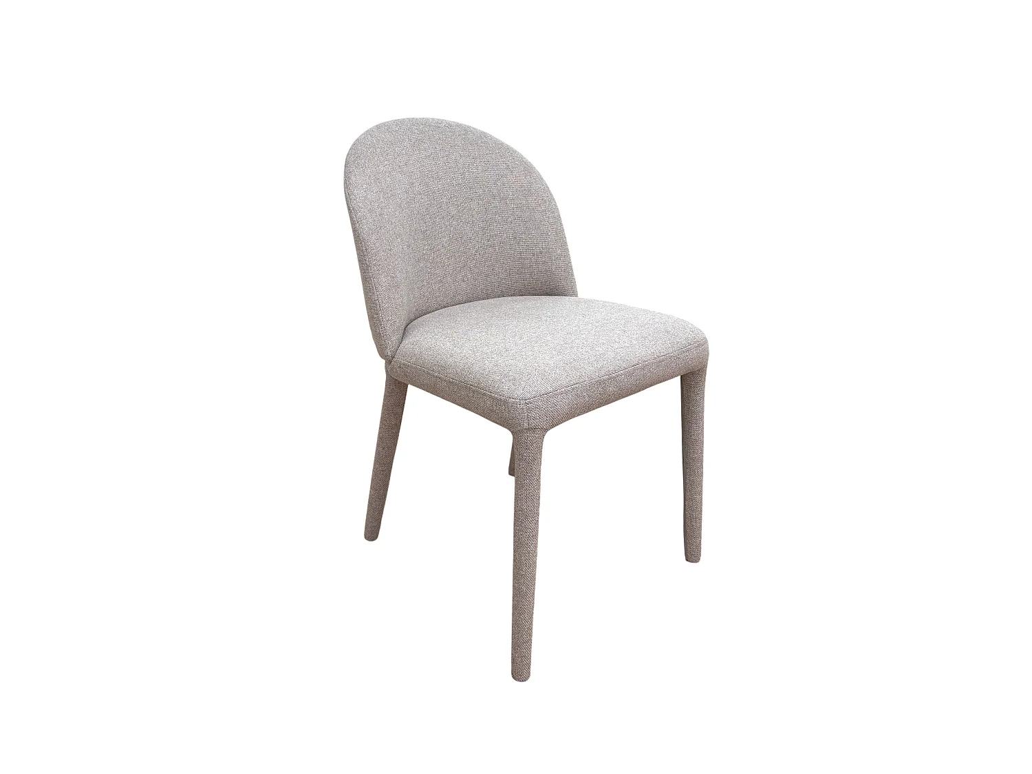 Lot de 4 chaises tapissées couleur beige, pieds métalliques recouverts de tissu