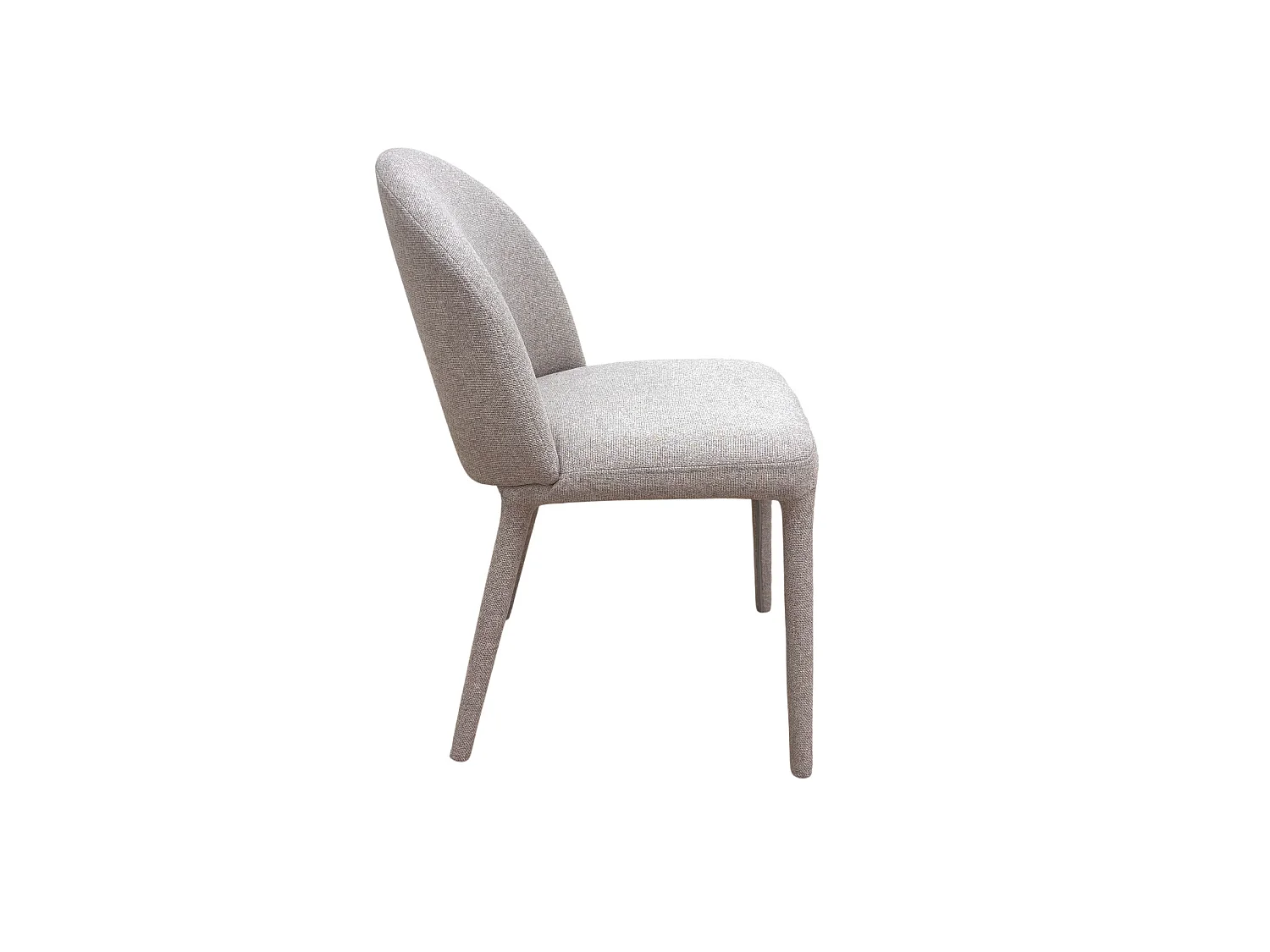 Lot de 4 chaises tapissées couleur beige, pieds métalliques recouverts de tissu