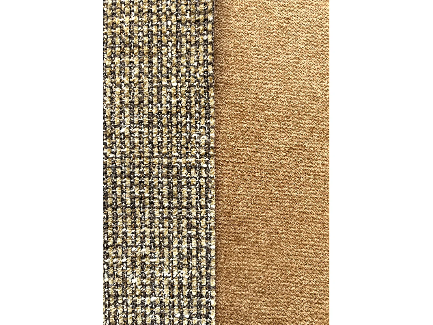 4er-Set gepolsterte Stühle in zweifarbigem Marmor-Beige/Beige mit schwarzen Metallbeinen