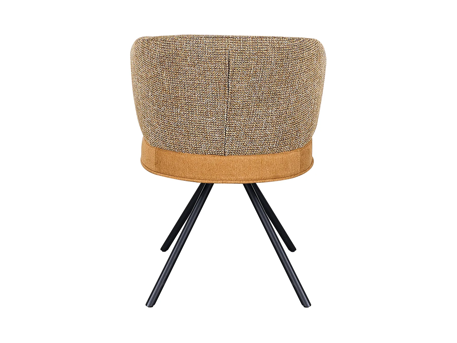 4er-Set gepolsterte Stühle in zweifarbigem Marmor-Beige/Beige mit schwarzen Metallbeinen