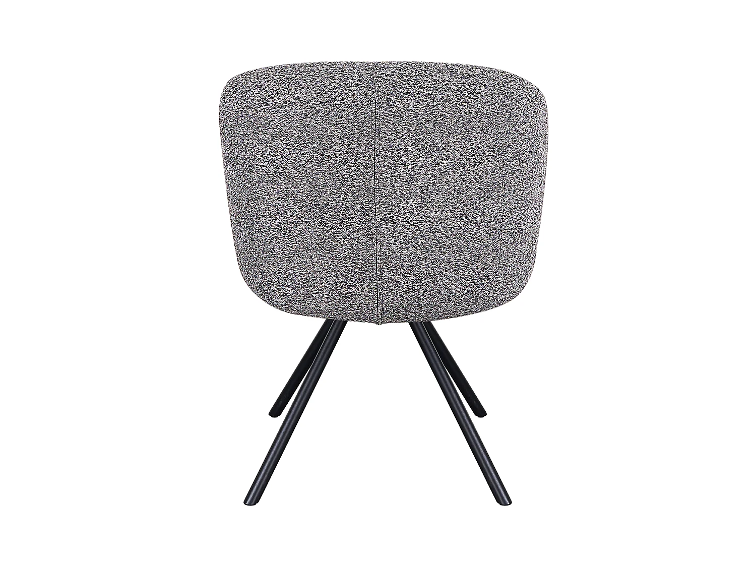Set van 4 fauteuils met dubbele kussens in antracietkleur en zwarte metalen poten