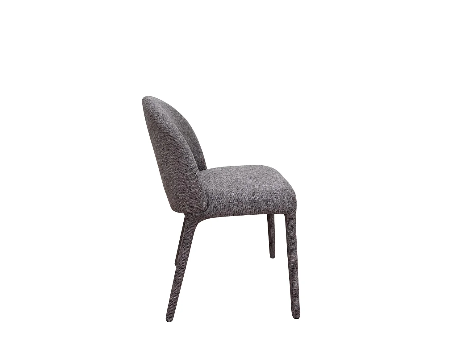Lot de 4 chaises tapissées couleur pierre, pieds métalliques recouverts de tissu