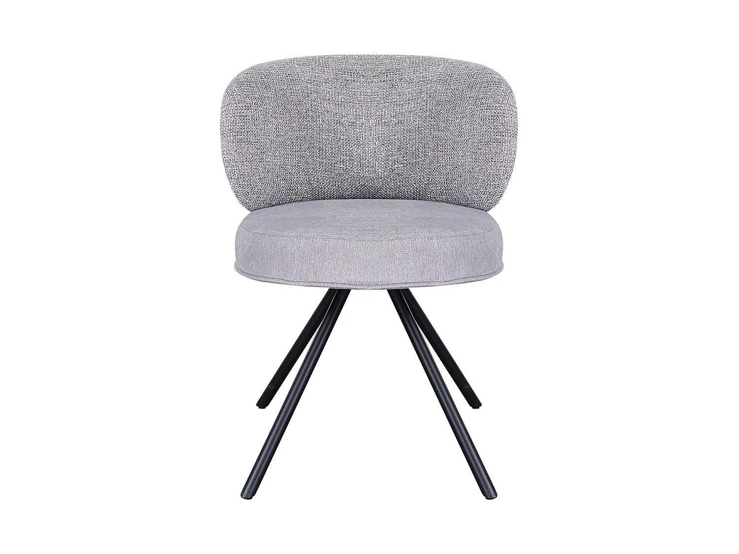 Lot de 4 chaises rembourrées bicolores gris marbré/gris avec pieds métalliques noirs
