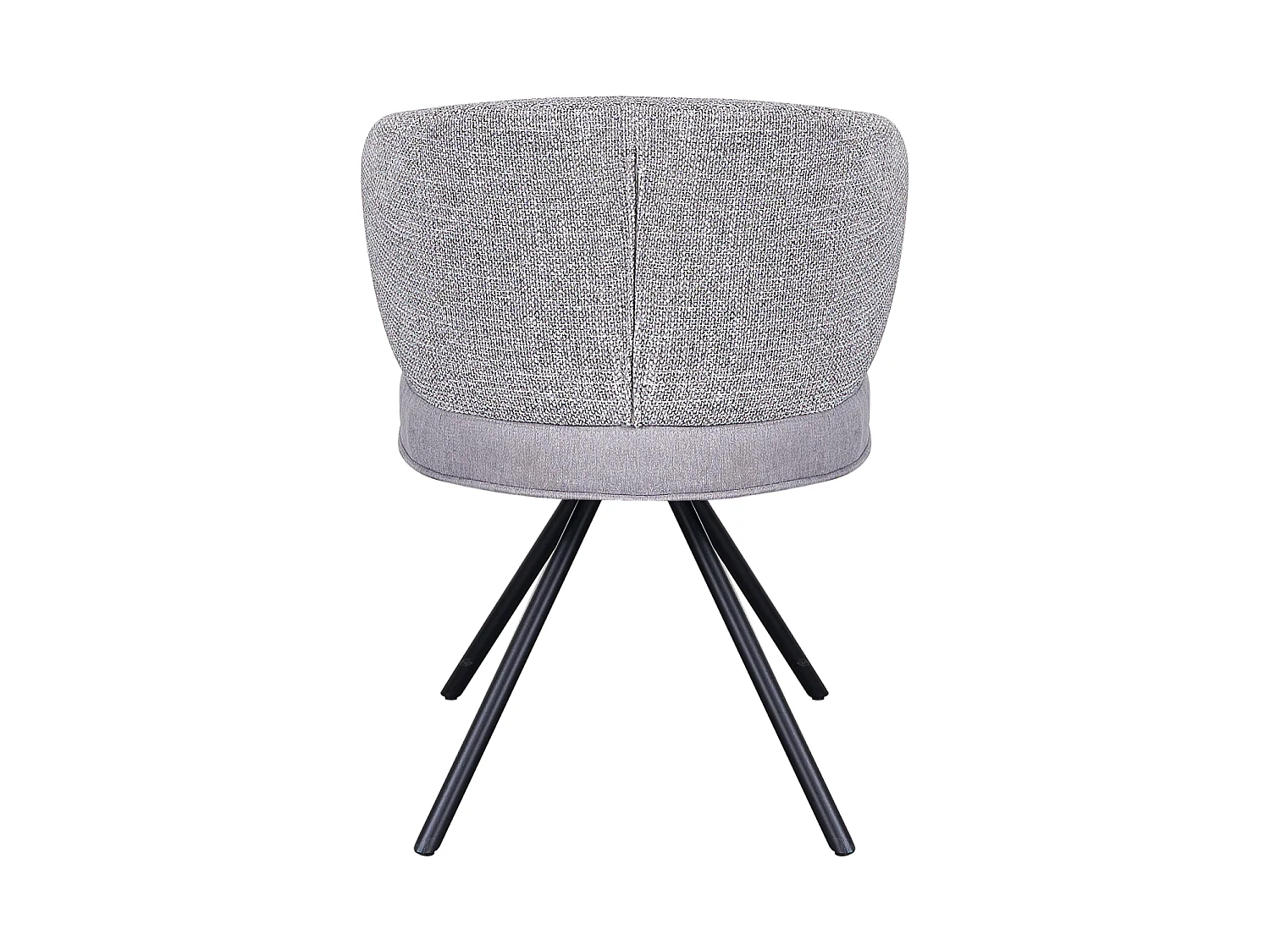 Lot de 4 chaises rembourrées bicolores gris marbré/gris avec pieds métalliques noirs