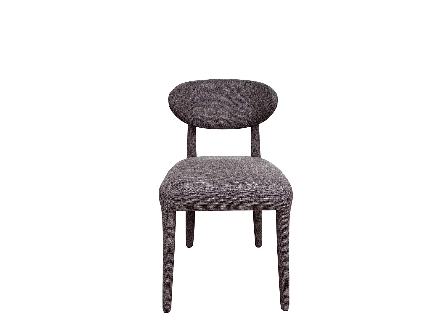Lot de 4 chaises tapissées couleur pierre, pieds métalliques recouverts de tissu