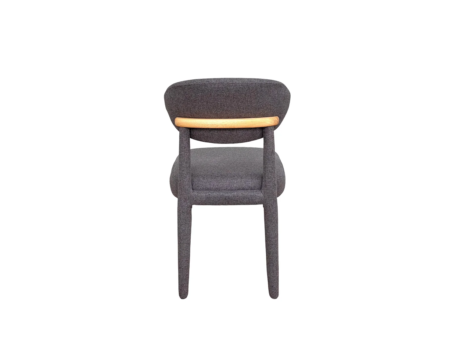Lot de 4 chaises tapissées couleur pierre, pieds métalliques recouverts de tissu