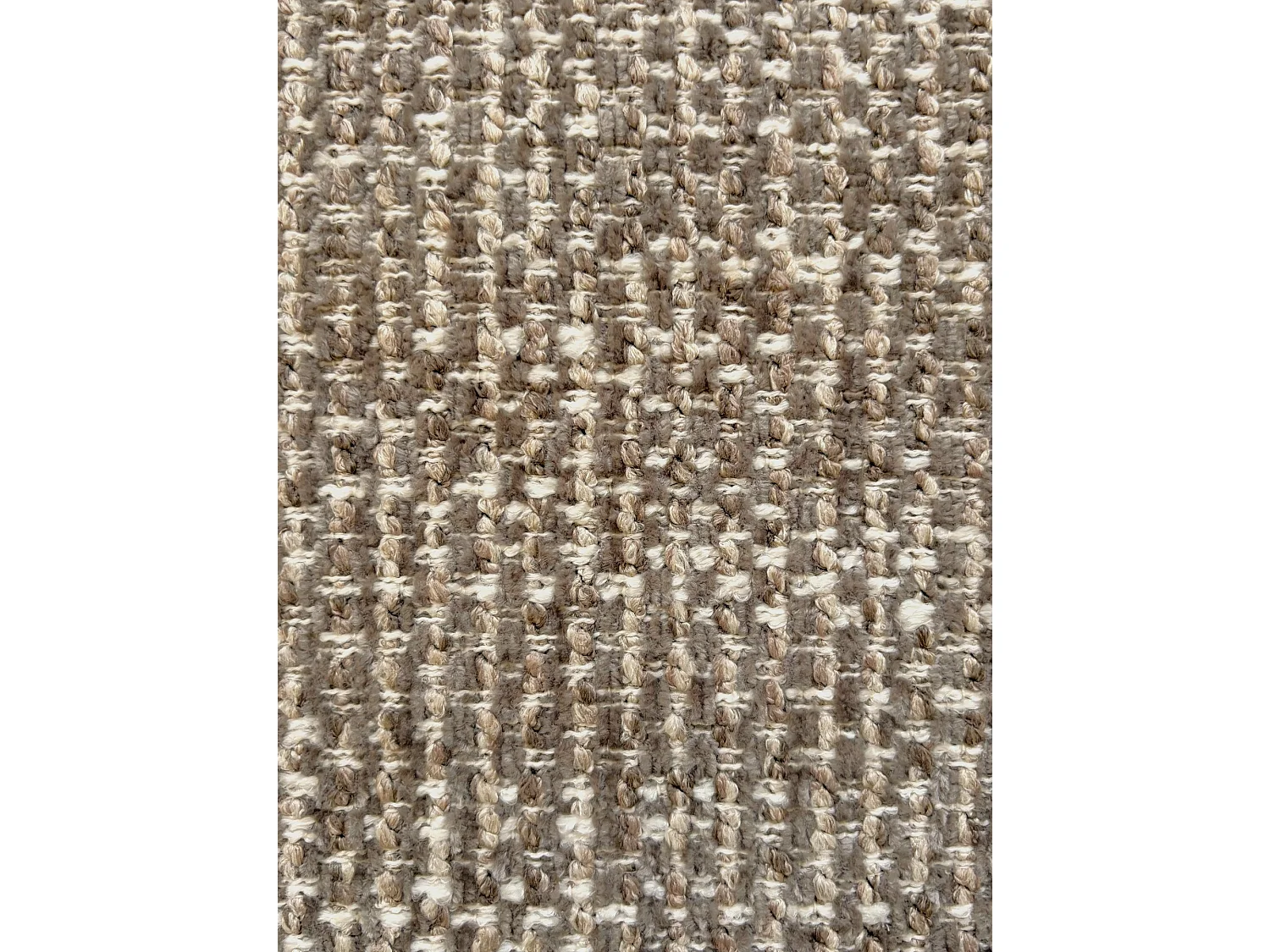 Lot de 4 fauteuils rembourrés en chenille couleur ciment mouchetée et pieds métalliques noirs