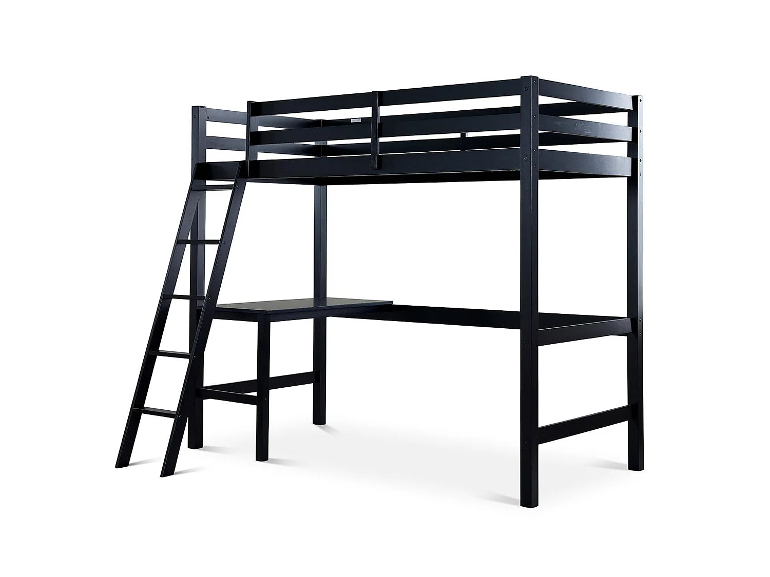 Painted Wood Bedframe - 75 x 190 cm Bedframe in Black