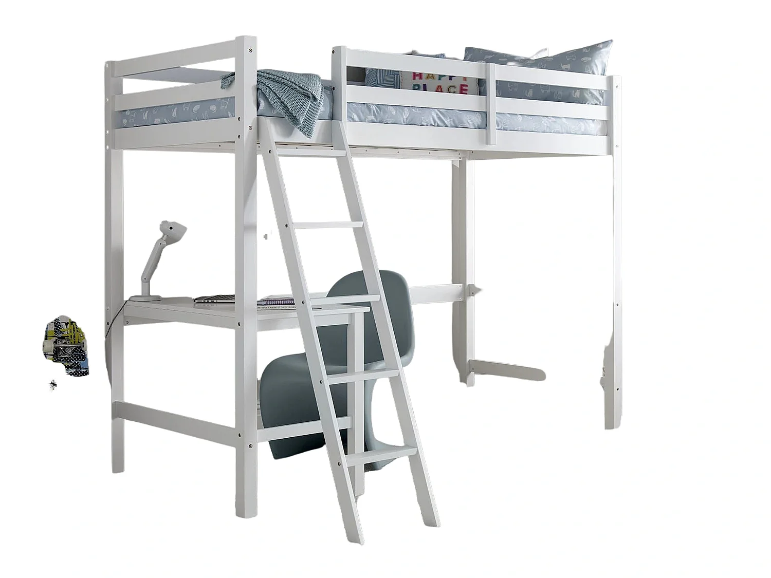 Painted Wood Bedframe - 75 x 190 cm Bedframe in White