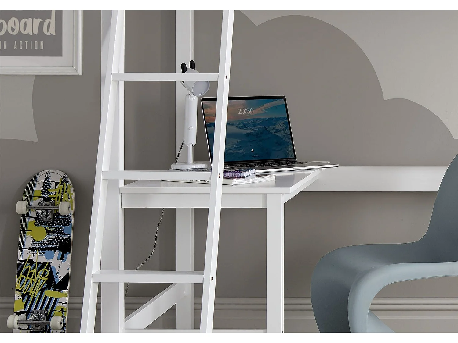 Painted Wood Bedframe - 75 x 190 cm Bedframe in White