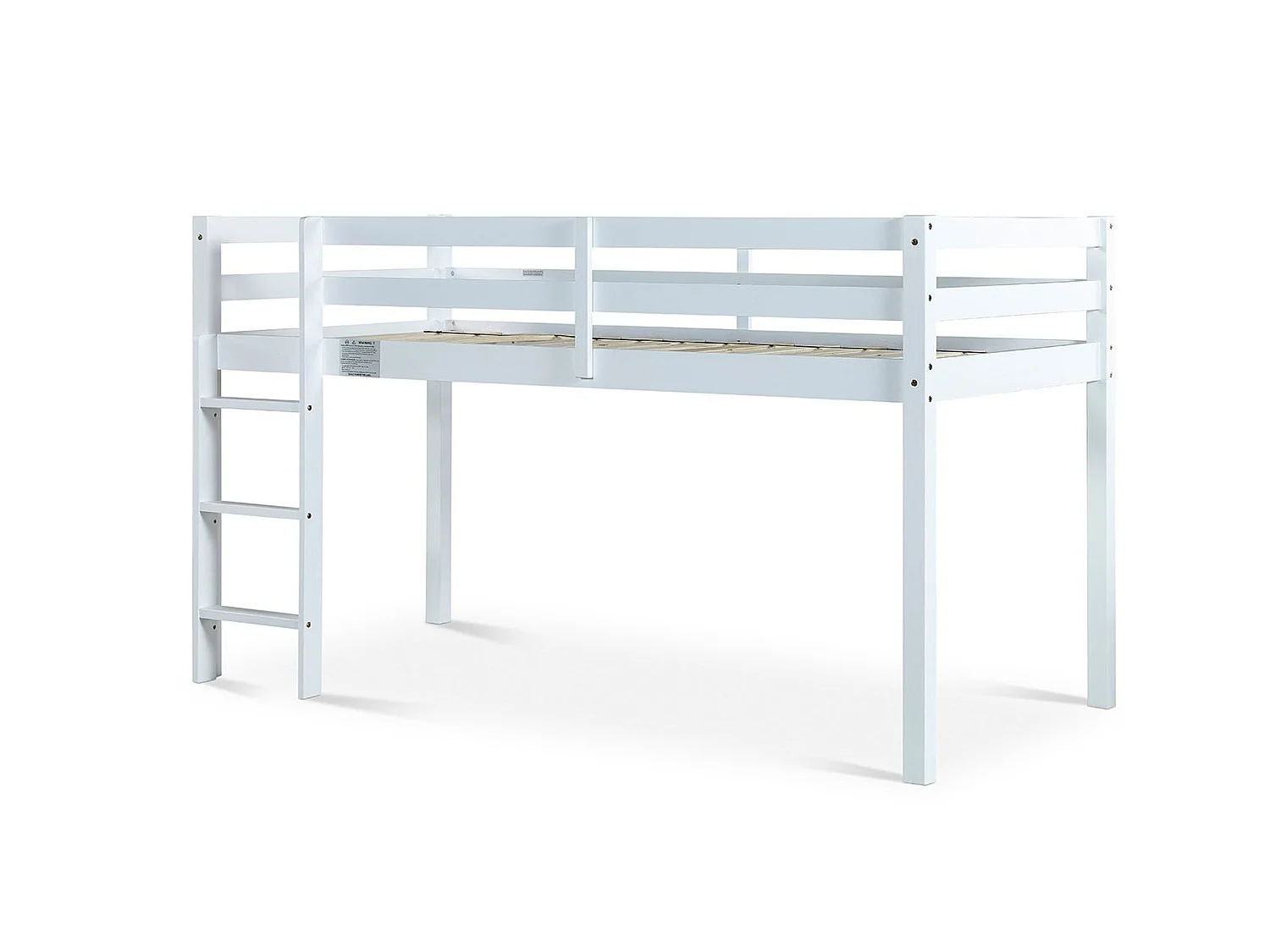 Painted Wood Bedframe - 90 x 190 cm Bedframe in White