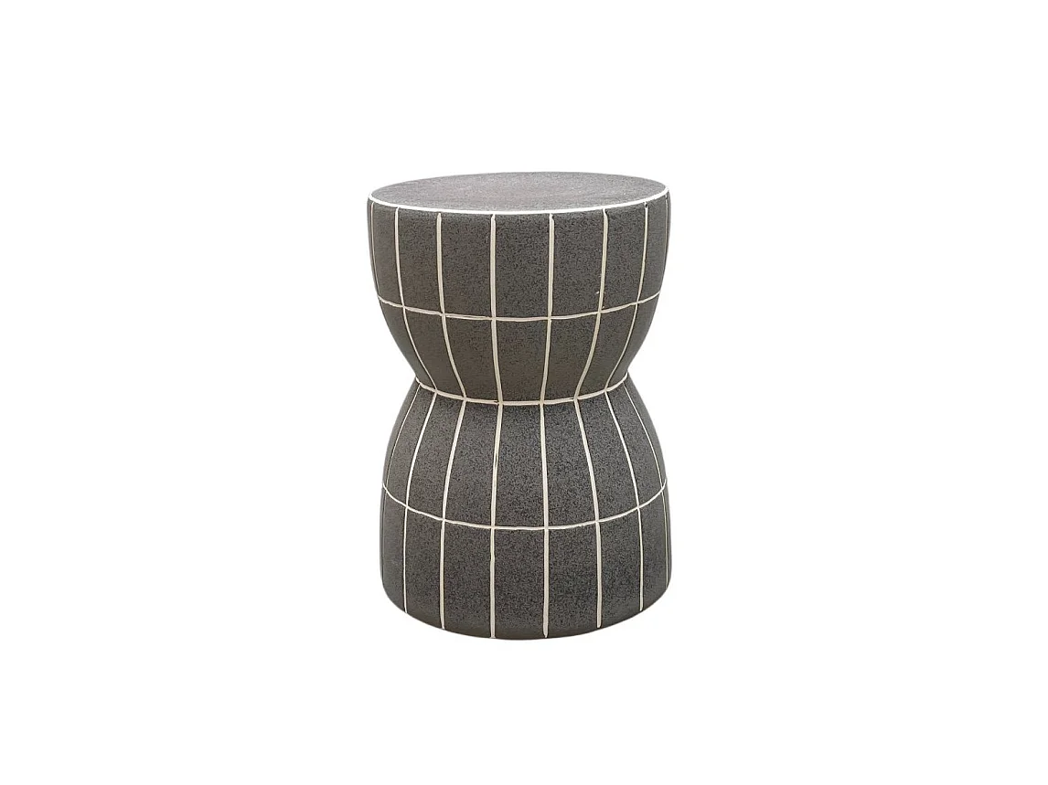 Tabouret / meuble d'appoint en céramique couleur gris