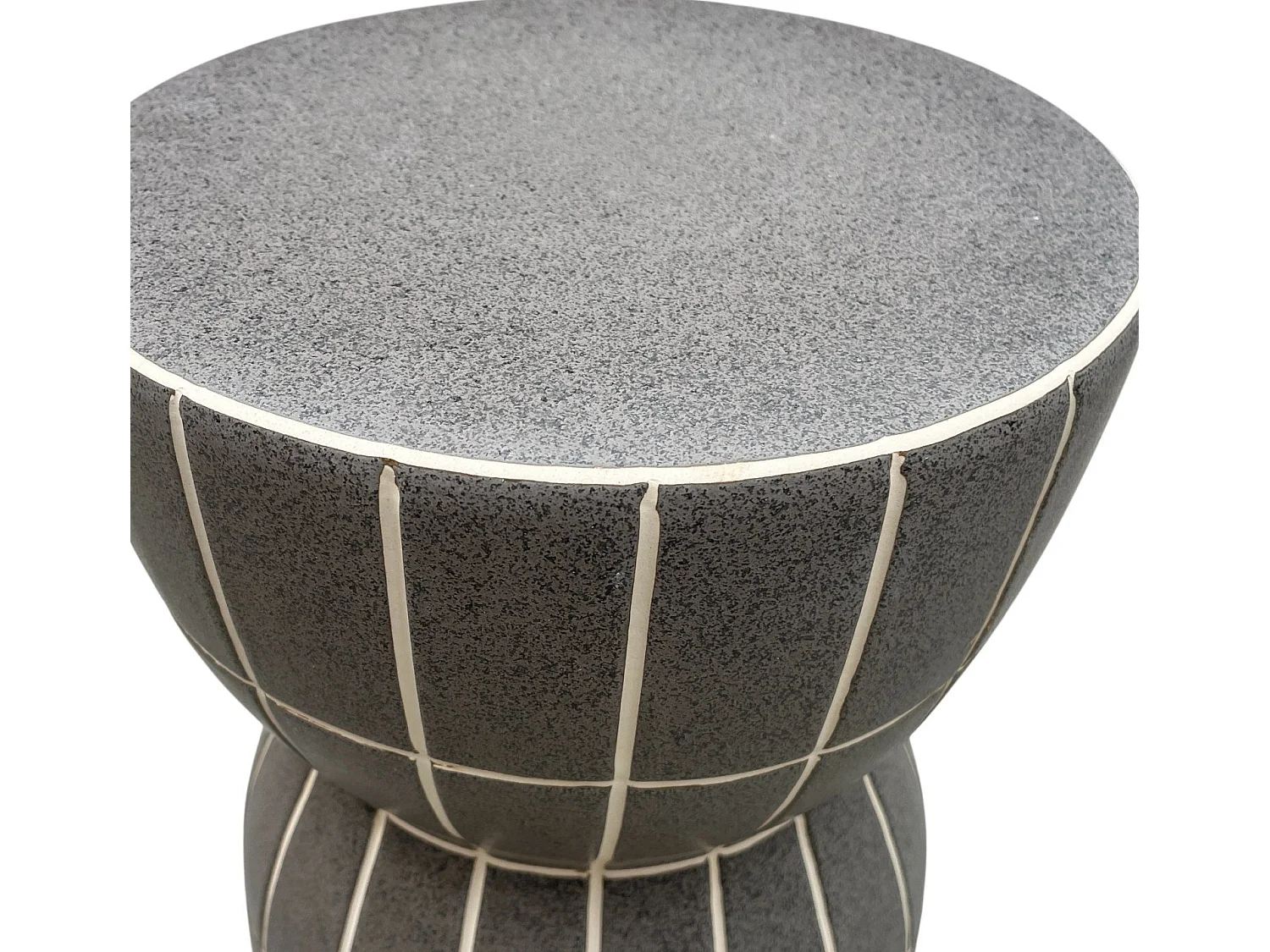 Tabouret / meuble d'appoint en céramique couleur gris