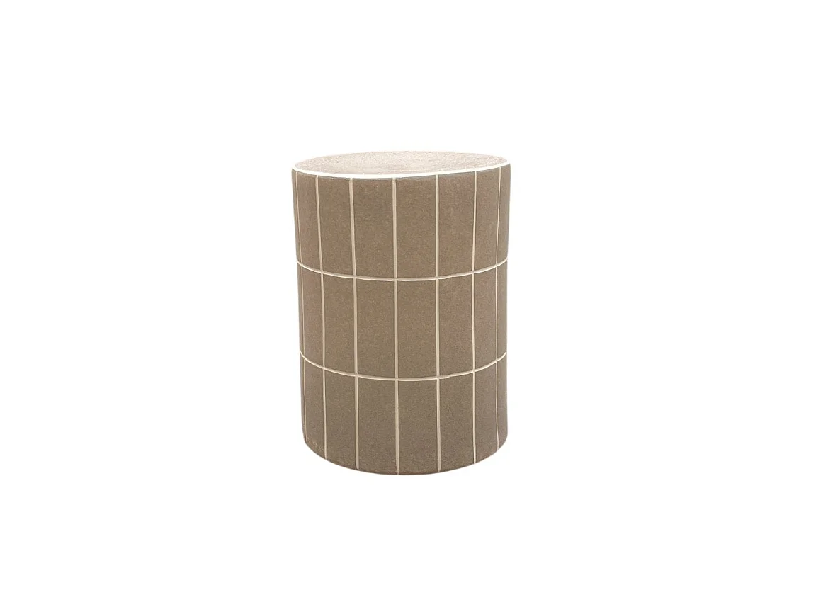 Tabouret / meuble d'appoint en céramique couleur sable