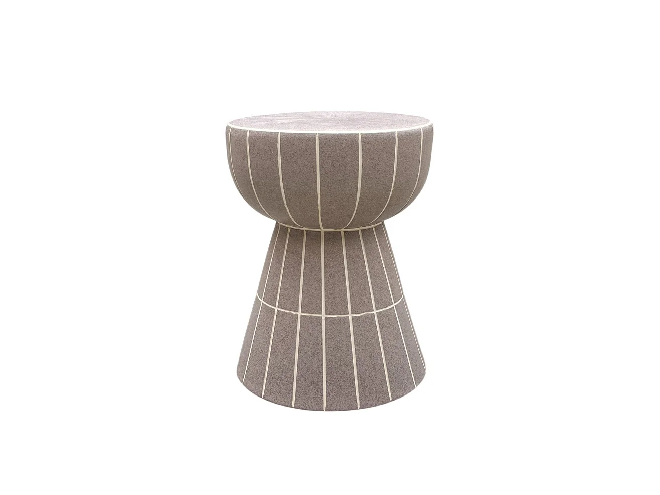 Tabouret / meuble d'appoint en céramique couleur mauve clair